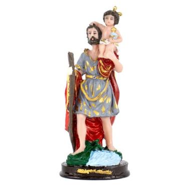 Imagem de Escultura São Cristóvão 16 cm em Resina - Lua Mística - 100% Original 