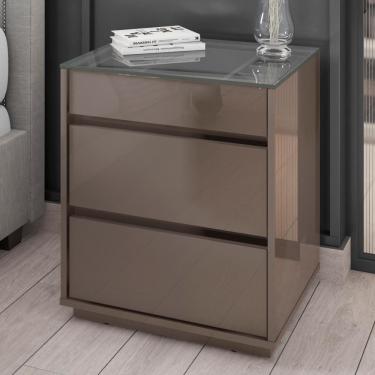 Imagem de Mesa De Cabeceira Suellen Cinza Com Gaveta Organizadora