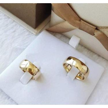 Imagem de Par de alianças banhadas a ouro 18k 6mm 14 ao 33 - Believe jóias