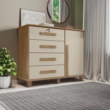 Imagem de Cômoda com 4 Gavetas Lyons Cinamomo Off White - CASA H