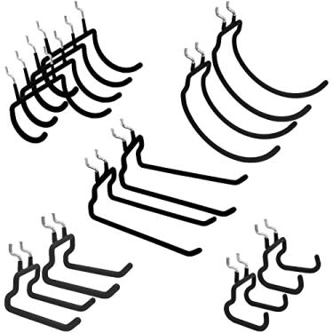 Imagem de LULARINE Conjunto de ganchos para furadeiras, acessórios, ferramentas de armazenamento de garagem ou bancada de trabalho, suprimentos de artesanato ou hobby, kit de organização de pegboard para placa de 6 mm