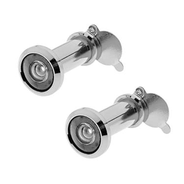 Imagem de Create idea 2 peças de visor de porta com diâmetro de barril de olho mágico de 14 mm para espessura de portas de 35 mm a 55 mm, orifício espião de ângulo amplo de 220° com capa de privacidade para