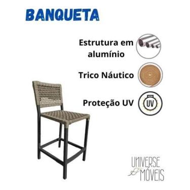 Imagem de Kit 4 Banquetas Altas Corda Náutica Área Externa E Interna - Universe