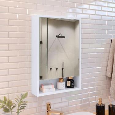 Imagem de Armário Banheiro Parede Espelheira Gaia 1 Porta - LOJA EMES MOVEIS, Br