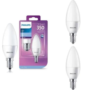 Imagem de 3 Lâmpada Led Vela 3.5w Philips Bivolt 6500k E14/27 350lm