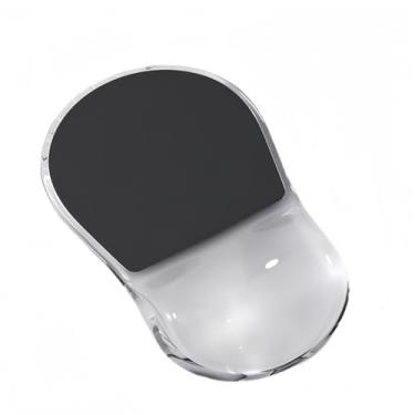 Imagem de Ceizext Mouse pad ergonômico de gel refrescante para túnel do carpo com suporte de descanso de pulso e base antiderrapante acessórios de mesa fofos (gel, meio preto, tamanho único)