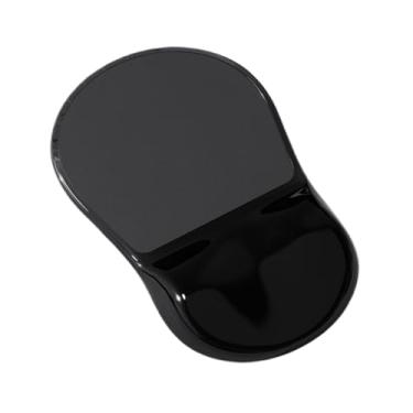 Imagem de Ceizext Mouse pad ergonômico de gel refrescante para túnel do carpo com suporte de descanso de pulso e base antiderrapante acessórios de mesa fofos (gel, todo preto, tamanho único)