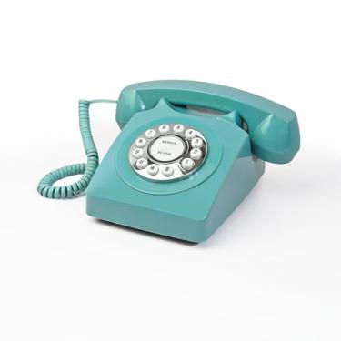 Imagem de Telefones fixos para casa, TelPal com fio, telefone doméstico retrô, telefone clássico vintage antigo para casa, escritório e hotel, telefone analógico antigo com fio vermelho presente para idosos