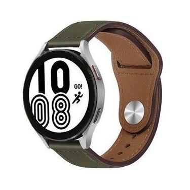 Imagem de Pulseira Acizentado de Couro 20mm Compativel Smartwatch Watch3 41/45mm