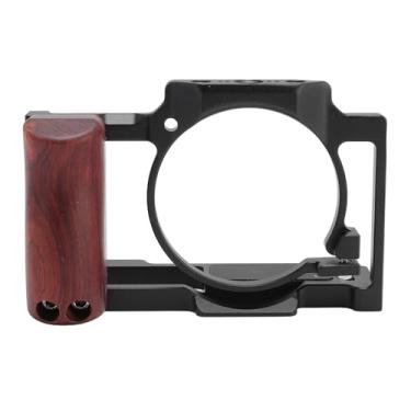 Imagem de ASHATA CAGA DE CAMANHA PARA ZV1, LILO DE ALUMA DA LIGA DE ALUMINA PROTECIMENTO DE VÍDEO DE CAGA DSLR CAGA COM MONTAGEM DE FEIO MONTAGEM DE SAPAÇÃO 1/4 "PROFUSOS NÃO SLIP PARA ZV1 (Preto)