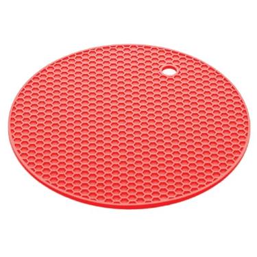 Imagem de LYOR - Descanso para Panela Redondo de Silicone Vermelho 18cm