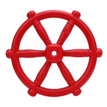 Imagem de ZJchao Acessórios para Playground do Volante de Brinquedo de Roda do Navio Pirata para o Conjunto de Balanços de Penhasco Ao Ar Livre na Treehouse (Vermelho)