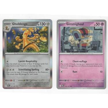 Imagem de pokemon Gholdengo 067/091 Holo Rare - Paldean Fates - 2 Card Evolution Set
