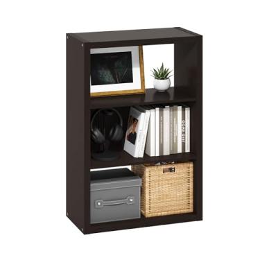 Imagem de Furinno Viola Estante aberta de 3 camadas, estante de livros, carvalho escuro