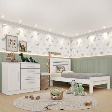 Imagem de Conjunto Infantil com Cama 100% MDF e Cômoda Harmonia Espresso Móveis Neve