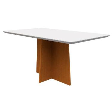 Imagem de Mesa de Jantar Angra 160 cm Off White Base Ypê N02 - D'Rossi - D Rossi