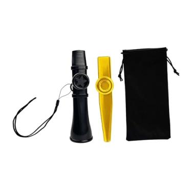 Imagem de predolo 2 peças Kazoo instrumentos musicais brinquedos flautas de boca para violino guitarra ukulele piano, Preto