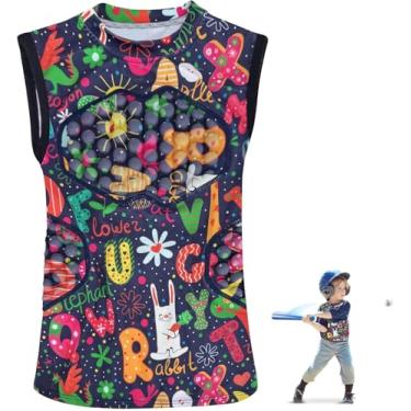 Imagem de HolyElks Camisa protetora acolchoada juvenil, protetor de costela de peito, camisa de esterno para beisebol, futebol, paintball (amarelo, juvenil)