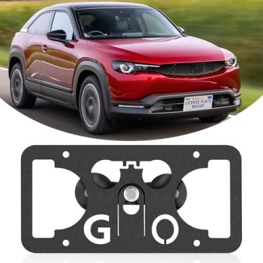 Imagem de Moldura frontal sem furadeira compatível com Mazda MX-30 2022-2023 Suporte de montagem de grade de placa de carro antifurto Capas de etiqueta de carro à prova de ferrugem, acessórios de carro à prova