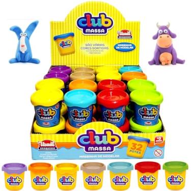 Imagem de Caixa c/ 32 Potes Massinha Modelar Festa Sacolinha Surpresa de Aniversário