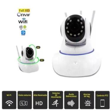 Imagem de Babá Eletrônica Wifi Visão Noturna 3 Antenas Áudio - LIPPIN