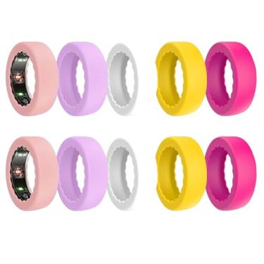 Imagem de SUNDO Capa compatível com Oura Ring Gen 4/Gen 3/Samsung Galaxy/RingConn/ULTRAHUMAN, protetor de silicone elástico antiarranhões acessórios para homens mulheres malhando academia