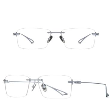 Imagem de VFDHN Armação de óculos de titânio para homens, sem aro, ultraleve (5)