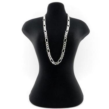 Imagem de Corrente Masculina 53Cm 7Mm Largura Folheada Prata Cr235 - Wnbijouteri