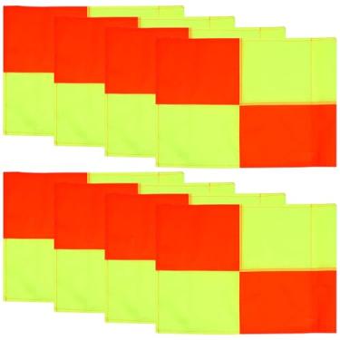 Imagem de 8 peças de bandeiras de árbitro de futebol e bandeiras de canto, bandeira de canto de futebol vermelho e amarelo de duas cores para pista de futebol e vôlei, acessórios de jogo