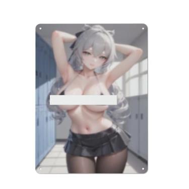 Imagem de Hot Sexy Anime Girl Poster Art Poster Tin Sign Vintage Wall Art Decoration Poster 30,5 x 40,6 cm, AI273