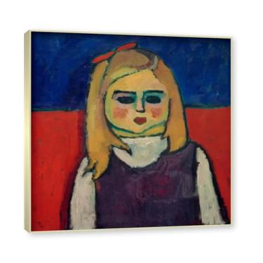 Imagem de Moldura de champanhe. Impressões de arte Alexej von Jawlensky - Pintura de retrato - (infantil) - Pôster de decoração de parede vintage. 40 x 40 cm - 15,8 x 15,8 pol