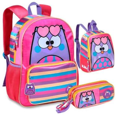 Imagem de Kit Mochila Bubu Escolar Costa Corujinha Infantil Com Estojo - Clio