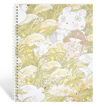 Imagem de YUATCYA Álbum grande de armazenamento de livros de colecionador de adesivos, 21 x 28 cm, organizador de adesivos reutilizáveis, caderno com 40 folhas em branco tamanho carta de papel (brisa)