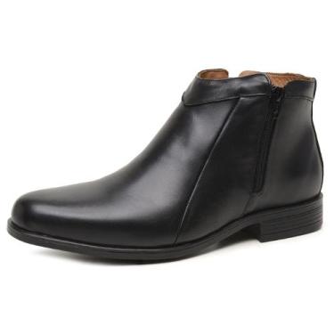 Imagem de Sapato Botina Masculina Couro Fechamento Ziper Palmilha Forrada Solado