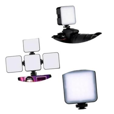 Imagem de IluminaçãO FotográFica Noturna De Preenchimento Led Luz De VíDeo De LâMpada PortáTil De Fotografia(Recarregavel RGB luz,3 pcs)