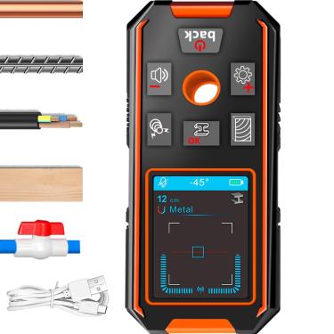 Imagem de Localizador de pino - Scanner de parede localizador 3 em 1 para testar atrás de paredes de madeira, fio AC, pinos metálicos, tubo de viga, com sensores inteligentes atualizados, visor LCD de alta
