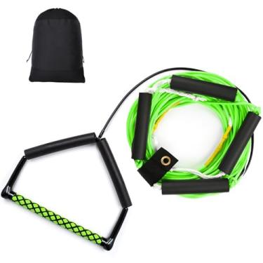 Imagem de ASVAEVAS Corda E Alça Para Wakeboard De 75 Pés, Reboque Dyneema Anti-Elástica, Cordas Flutuantes Esqui Aquático 4 Seções Wakeboard, Aquático, Kneeboard Wakesurf