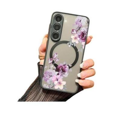 Imagem de Capa De Telefone Magnética Floral Com Magsafe Fosca Para Samsung Galax
