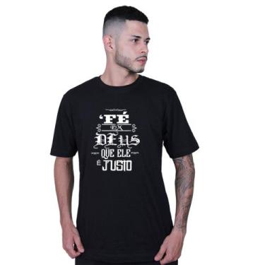 Imagem de Camiseta Unissex Fé em Deus Racionais Mcs - Lafre, Preto, G
