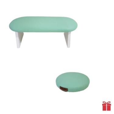 Imagem de Apoio de Mão/Punho Para Manicure+Apoio de Cotovelo VERDE CLARO - RO Na