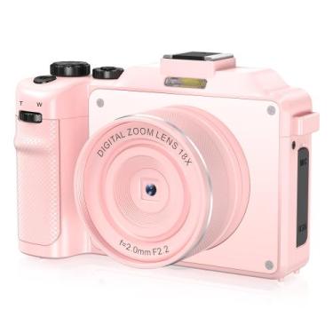 Imagem de Câmera digital KANORLEEY 4K 48MP WiFi Vlogging 18X Zoom rosa
