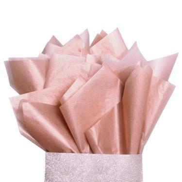 Imagem de Papel de embrulho para presente UNIQOOO Metallic Rose Gold 20x14cm 100