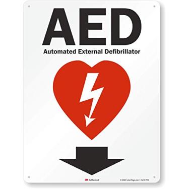 Imagem de Placa "AED - Desfibrilador Externo Automatizado" da SmartSign | Alumínio Refletivo de Grau Diamante 3M 45.7 cm x 61.0 cm