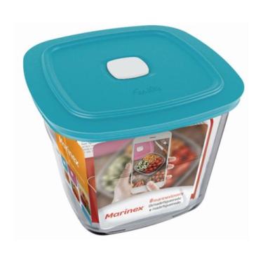 Imagem de Pote Vidro Quadrado Alto Facilita  Com Tampa 1L Marinex 1Un - NADIR FI