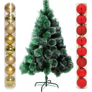 Imagem de Arvore de natal pinheiro nevado 1,2 m com enfeites casambiente