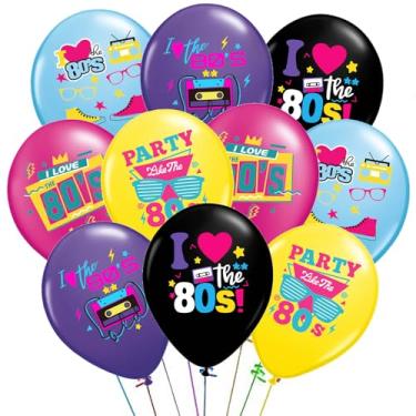 Imagem de 80s Party Decorations - 30 pack Back to the 80s Balloons for 1980s Theme Party Supplies│Retro Boombox Skate Balloons for 1980s Party Decorations Hip Hop Neon Party Decor