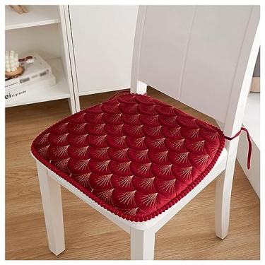 Imagem de Almofadas De Cadeira De Cozinha Com Laços 6 Pack Almofada De Assento Antiderrapante Em Forma De U Almofada De Cadeira De Sala De Jantar 18x17 Polegadas Capa De Assento Lavável, Red, 1 pack