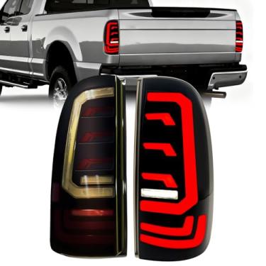 Imagem de Luzes traseiras de LED completas compatíveis com Ford F250 F350 F450 F550 2008-2016 com luzes traseiras com luzes de rodagem, luzes de freio de seta, 1 par de lâmpadas traseiras