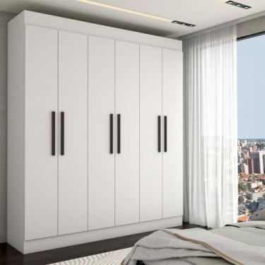 Imagem de Guarda-Roupa Casal Europa 6 Portas 2 Gavetas 100% Mdf Branco - Panoram