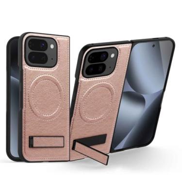 Imagem de LTLMYDAM Capa ultrafina para Google Pixel 10 Pro Fold, capa de negócios de couro ajustável à prova de impressão digital, capa de carregamento sem fio, rosa, 10 Pro Fold